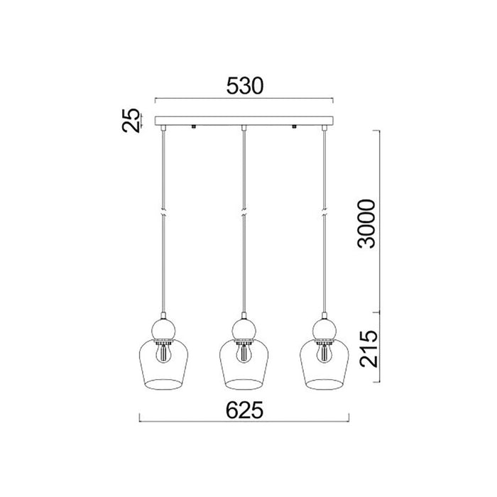 Buy Island Pendant Lights Australia Interior Black Smoke Ellipse Glass Shape 3 Light Island Pendant - CHAMPAN2X3S