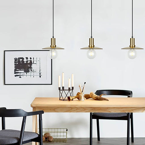 Buy Pendant Lights Australia Chapeau 1 Light Pendant Antique Brass With Amber Coolie Shape Shade 315mm - CHAPEAU4