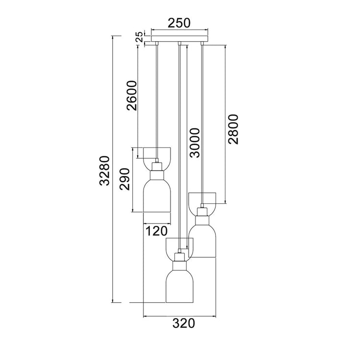 Buy Cluster Pendants Australia CLESSIDRA Ellipse Cluster Pendant 3 Lights Brass Opal - CLESSIDRA2X3R
