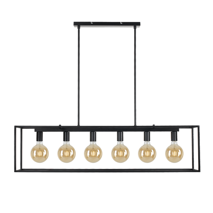 Buy Island Pendant Lights Australia Collins 6 Light Pendant Black Matt - COLLINS PE6-BK