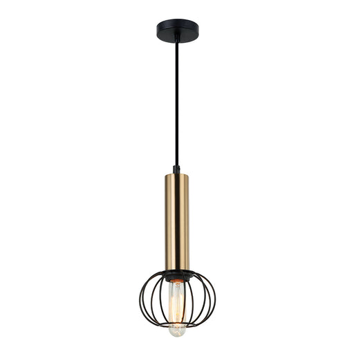 Buy Mini Pendants Australia Interior Round Cage 1 Light Pendant Antique Brass / Matt Black - CORAZON2