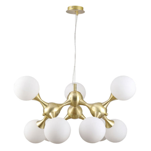 Buy Pendant Lights Australia COSMIC Pendant 9 Lights Matt Brass Metal / Opal Glass - COSMIC PE80-BM