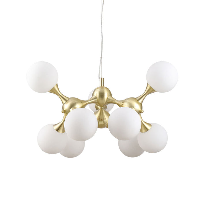 Buy Pendant Lights Australia COSMIC Pendant 9 Lights Matt Brass Metal / Opal Glass - COSMIC PE80-BM