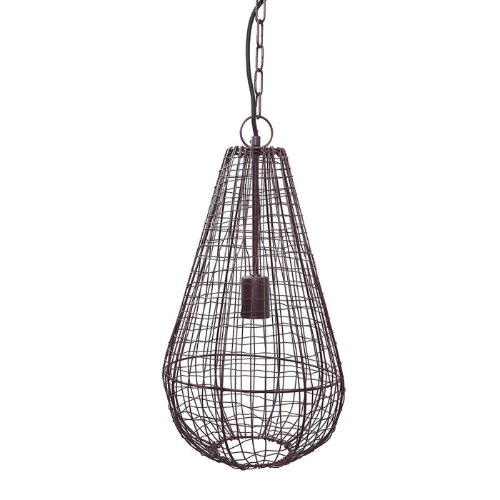 Buy Pendant Lights Australia Cray Pot Small 1 Light Wire Weave Teardrop Pendant Antique Copper - ZAF10322
