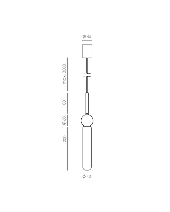 Delie Single Pendant Light 5W 3000k Black & White Marble - ARO.C1224/NEG