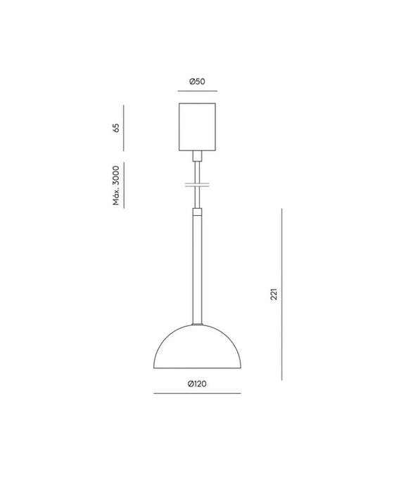 Dussa LED Pendant 9E 2700K Matte Black & Travertine - ARO.C1307/NEG-TRA