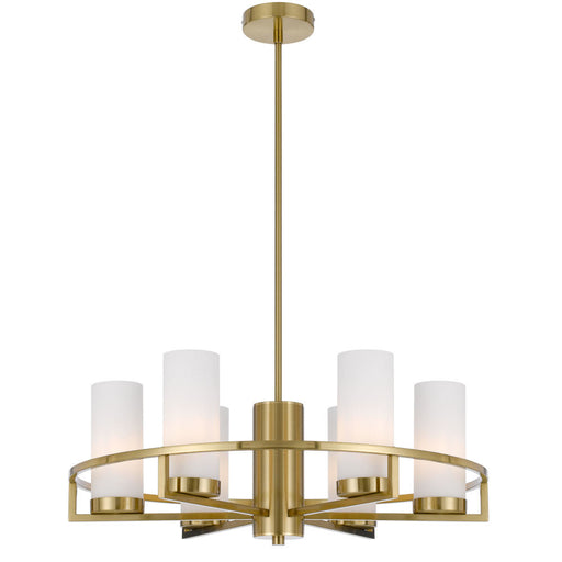 Buy Pendant Lights Australia Eamon 6 Light Pendant Brass & Opal Matt - EAMON PE6-BRSOM
