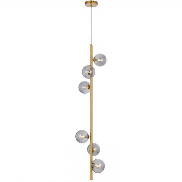 Elson 6 Light Pendant Antique Gold & Smoke - ELSON PE06-AGSM