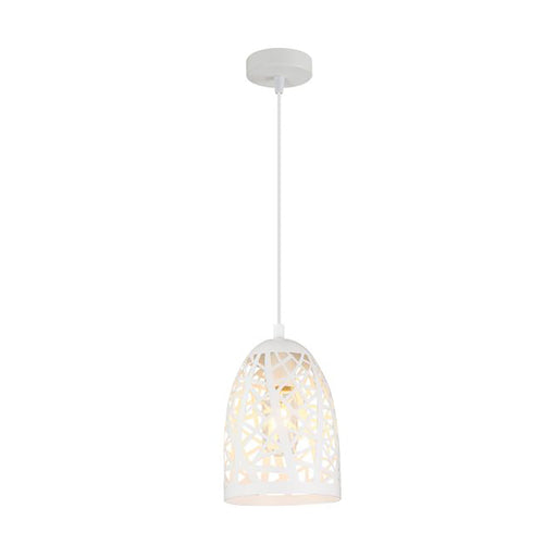 Buy Pendant Lights Australia Interior Iron Cage Ellipse Shape 1 Light Pendant White - ESCAMA2