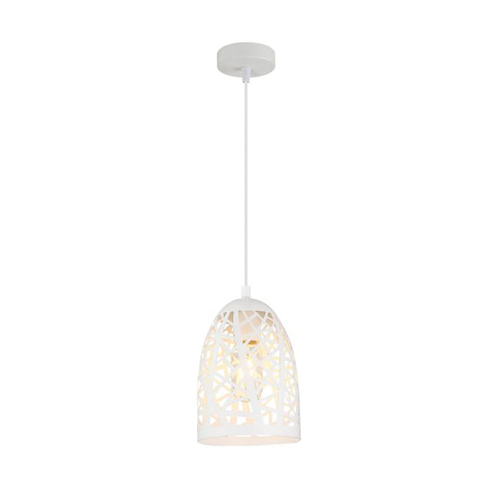 Buy Pendant Lights Australia Interior Iron Cage Ellipse Shape 1 Light Pendant White - ESCAMA2