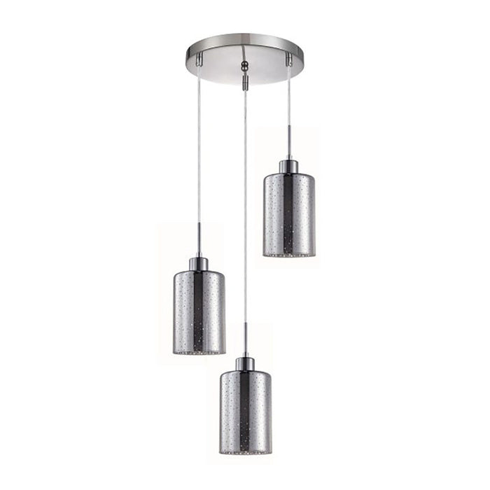 Buy Cluster Pendants Australia Interior Iron & Chrome Glass With Dotted Effect 3 Light Cluster Pendant - ESPEJO3X3R