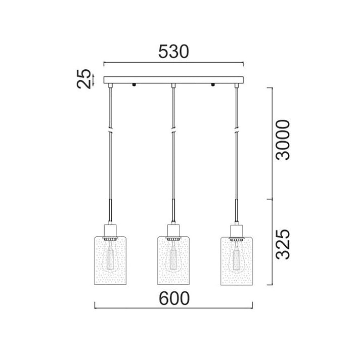 Buy Island Pendant Lights Australia Interior Iron & Chrome Glass With Dotted Effect 3 Light Island Pendant - ESPEJO3X3S