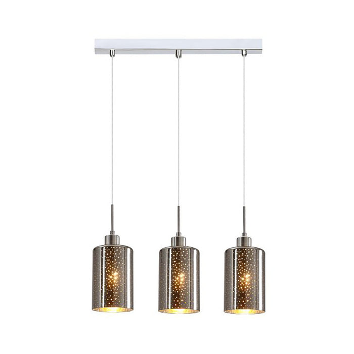 Buy Island Pendant Lights Australia Interior Iron & Chrome Glass With Dotted Effect 3 Light Island Pendant - ESPEJO3X3S