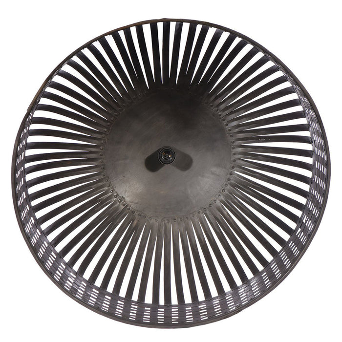 Buy Pendant Lights Australia Esch 1 Light Woven Iron Strips Large Pendant Antique Black - ZAF10407