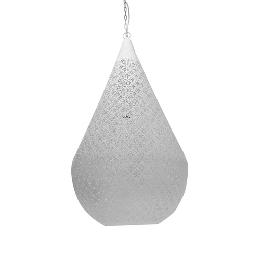 Buy Pendant Lights Australia Europa Large 1 Light Perforated Teardrop Pendant White - ZAF11099