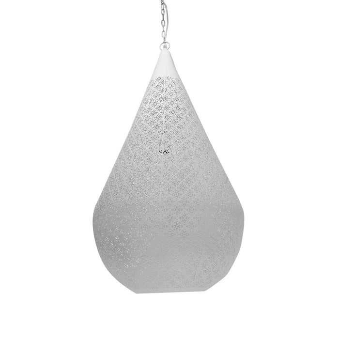 Buy Pendant Lights Australia Europa Large 1 Light Perforated Teardrop Pendant White - ZAF11099