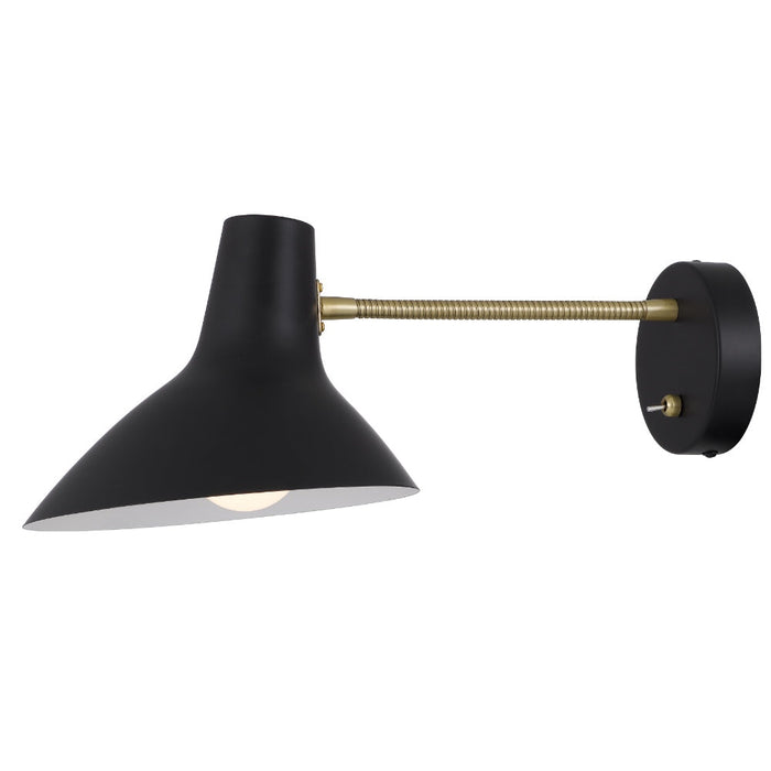Buy Bedside Reading Lights Australia Farbon Wall Light Black Metal Brass Matt Rocket Switch - FARBON WBS-BK