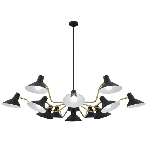 Buy Pendant Lights Australia Farbon 12 Lights Pendant Black/Brass Matt Metal - FARBON PE12-BK