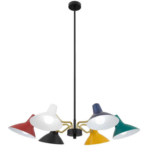 Buy Pendant Lights Australia Farbon 6 Lights Pendant Multi Colour/Brass Matt Metal - FARBON PE6-MU