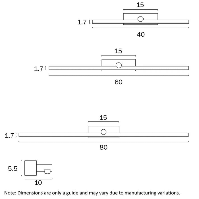 Buy Bathroom Vanity Lights Australia FOLEY Bathroom Vanity Light W400mm Black 3CCT - FOLEY WB40-BK3C