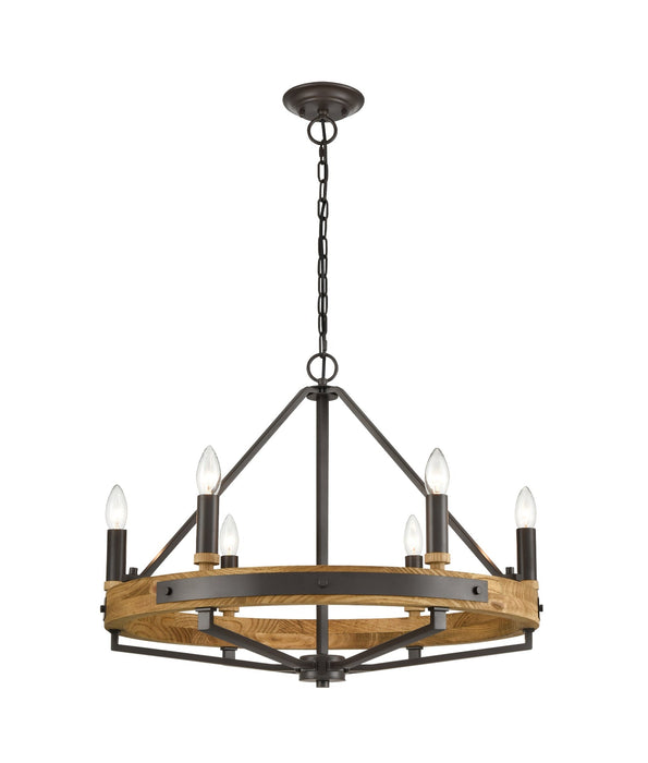 Funale 6 Light  Pendant Natural Wood - FUNALE1