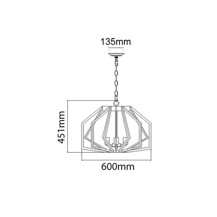 Buy Pendant Lights Australia Gamba 5 Light White Wide Cage Pendant - GAMBA3
