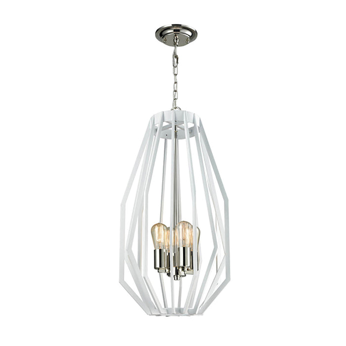 Buy Pendant Lights Australia Gamba 4 Light White Narrow Cage Pendant - GAMBA4