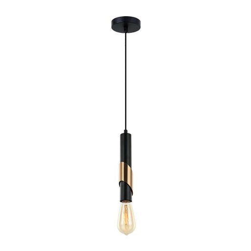 Buy Mini Pendants Australia Interior Diagonal Plate Tube 1 Light Pendant Matt Black / Antique Brass - GOLDA1