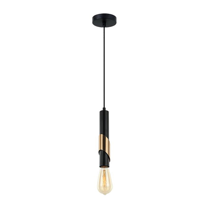 Buy Mini Pendants Australia Interior Diagonal Plate Tube 1 Light Pendant Matt Black / Antique Brass - GOLDA1