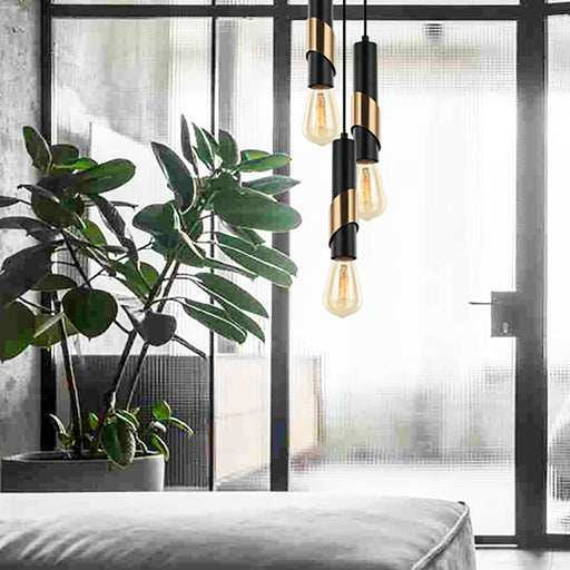 Buy Mini Pendants Australia Interior Diagonal Plate Tube 1 Light Pendant Matt Black / Antique Brass - GOLDA1