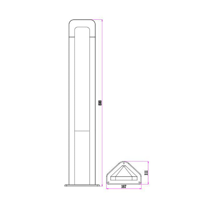 Buy Bollard Lights Australia HATHOR Exterior LED Bollard Dark Grey 13W 3000K IP54 800mm - HATHOR3
