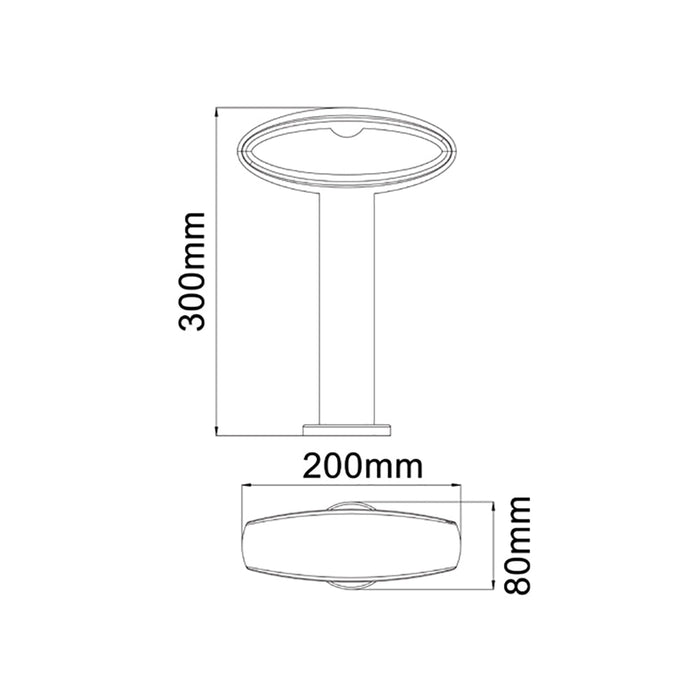 Buy Bollard Lights Australia HORUS Exterior LED Bollard Short Black 9W 3000K IP54 300mm - HORUS2