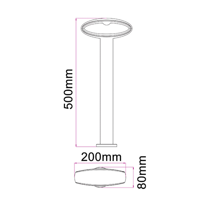 Buy Bollard Lights Australia HORUS Exterior LED Bollard Medium Black 9W 3000K IP54 500mm - HORUS3
