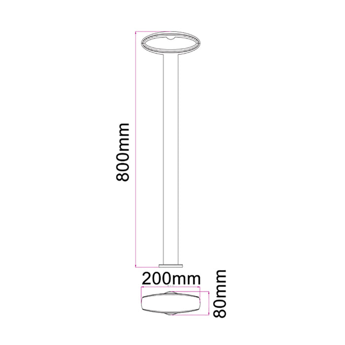 Buy Bollard Lights Australia HORUS Exterior LED Bollard Long Black 9W 3000K IP54 800mm - HORUS4