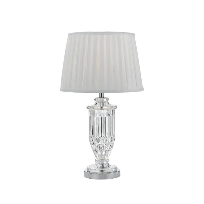 Buy Table Lamps Australia Adria 1 Light Table Lamp Chrome & Clear White - ADRIA TL-CHWH