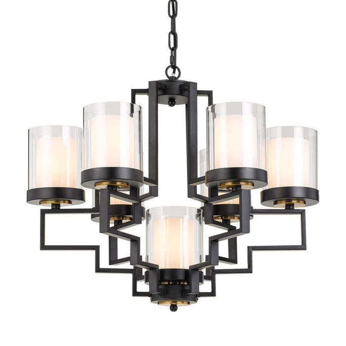 Buy Chandeliers Australia Alvarez 7 Light Pendant Black, Opal, Clear - ALVAREZ PE61-BK