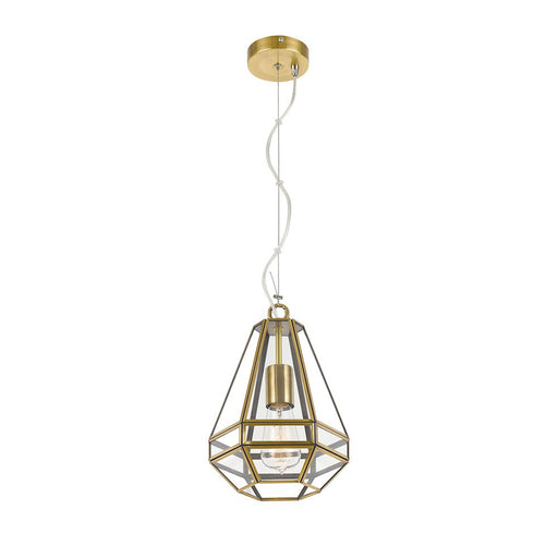 Buy Pendant Lights Australia Espada 1 Light Pendant 200mm Antique Brass & Clear - ESPADA PE20-AB