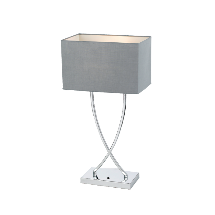 Buy Table Lamps Australia Jasmine 1 Light Table Lamp Chrome & Grey - JASMINE TL-CH+GY
