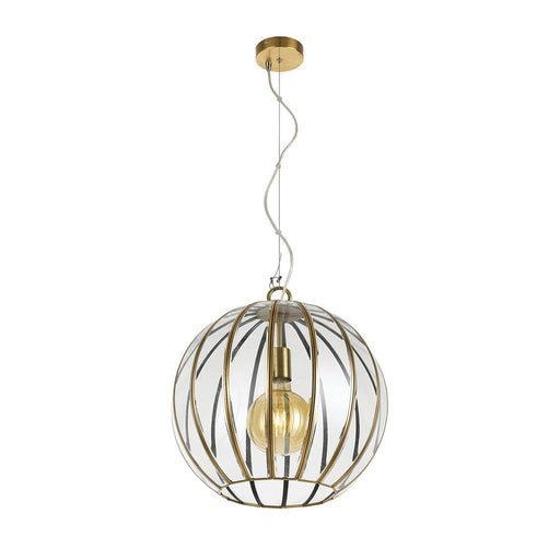 Buy Pendant Lights Australia Medina 1 Light Pendant 400mm Antique Brass & Clear - MEDINA PE40-AB