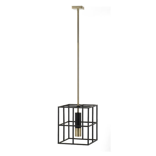 Buy Pendant Lights Australia Nelson 1 Light Pendant 300mm Black Matt, Antique Brass - NELSON PE1-BKAB