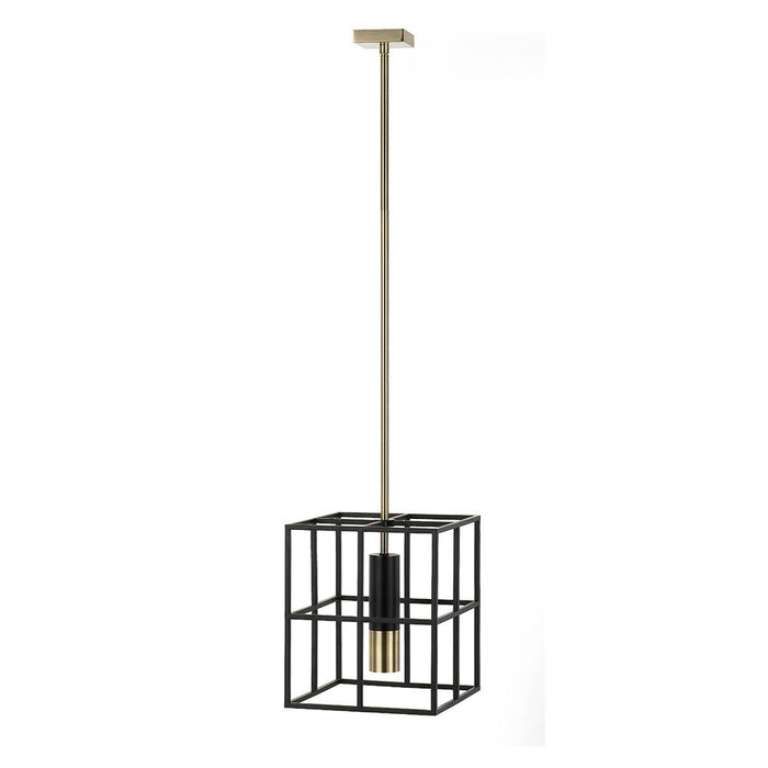 Buy Pendant Lights Australia Nelson 1 Light Pendant 300mm Black Matt, Antique Brass - NELSON PE1-BKAB