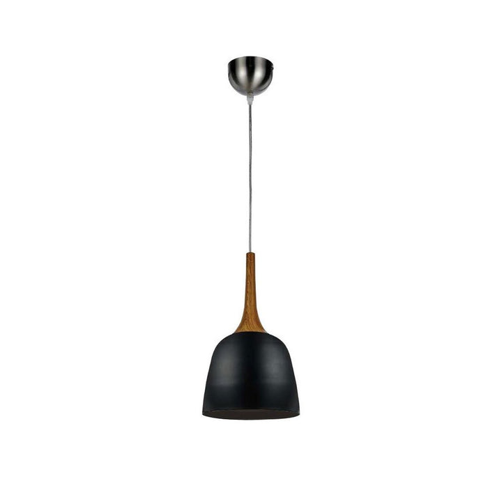 Buy Pendant Lights Australia Polk 1 Light Pendant 200mm Oak & Black - POLK PE20-OK+BK