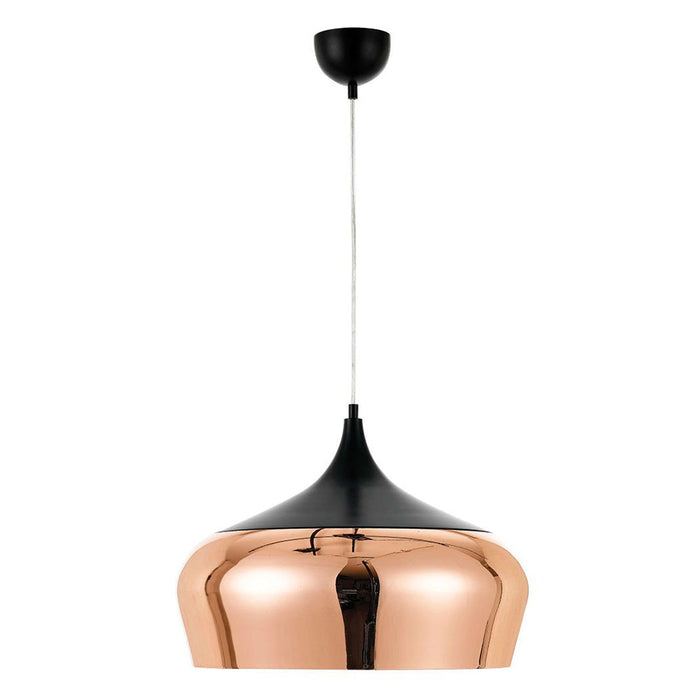 Buy Pendant Lights Australia Polk 1 Light Pendant 460mm Black & Copper - POLK PE46-BK+CP