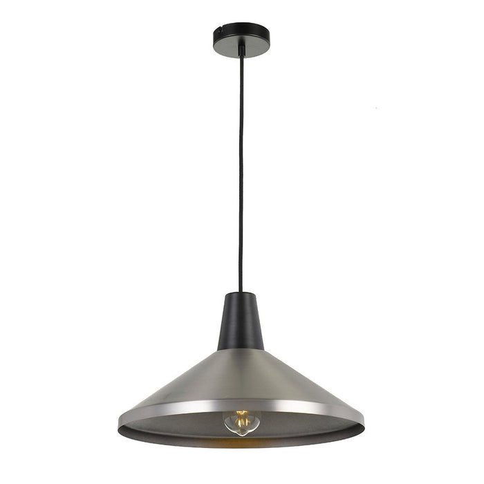 Buy Pendant Lights Australia Temo 1 Light Pendant 400mm Nickel, Black - TEMO PE40-NK+BK
