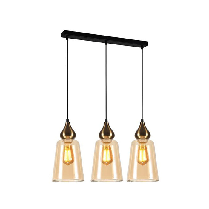 Buy Island Pendant Lights Australia Interior Ellipse Glass Shape 3 Light Island Pendant Bronze Amber - JEREZ1X3S