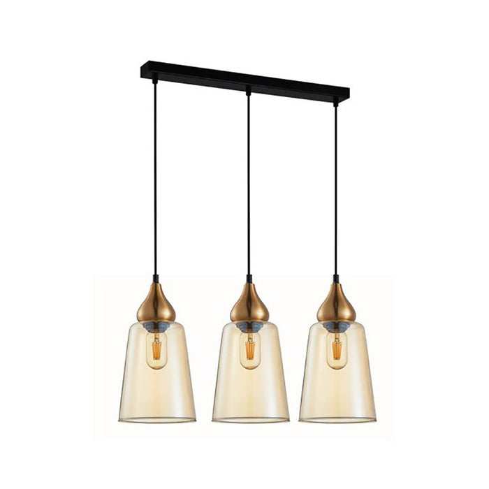 Buy Island Pendant Lights Australia Interior Ellipse Glass Shape 3 Light Island Pendant Bronze Amber - JEREZ1X3S