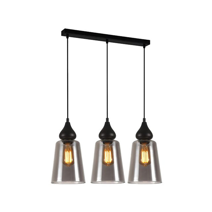 Buy Island Pendant Lights Australia Interior Ellipse Glass Shape 3 Light Island Pendant Black Smoke - JEREZ2X3S