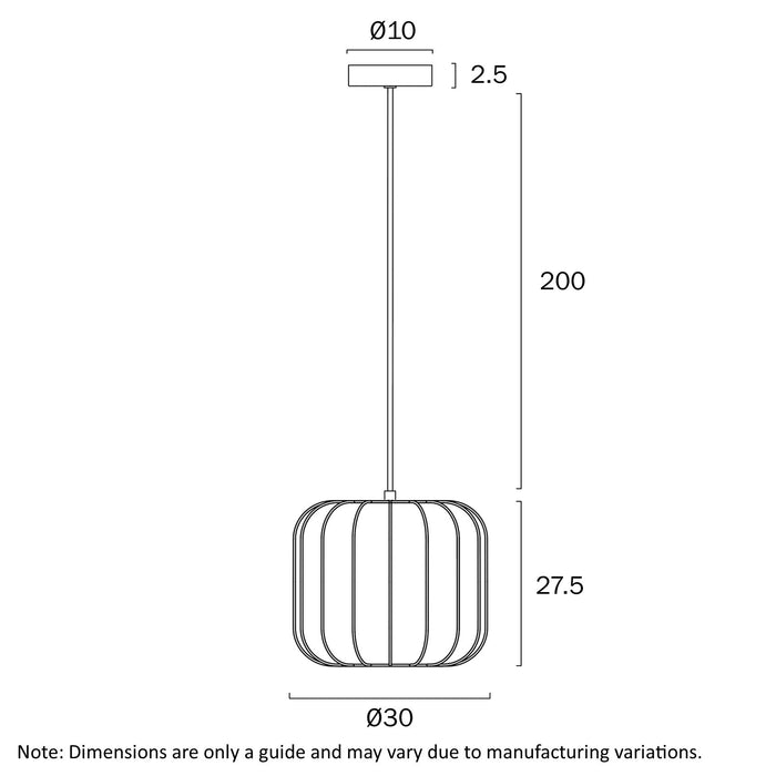 Jonsel Medium Pendant White - JONSEL PE30-WH