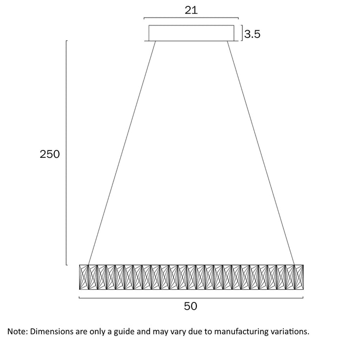 Jura 1 Tier LED Pendant 50W TRI Colour Gold - JURA PE1T-GD3C