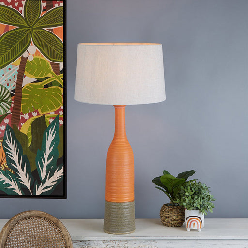 Buy Table Lamps Australia Potters 1 Light Ceramic Large Table Base Only - Orange/Brown - ZAF11187A